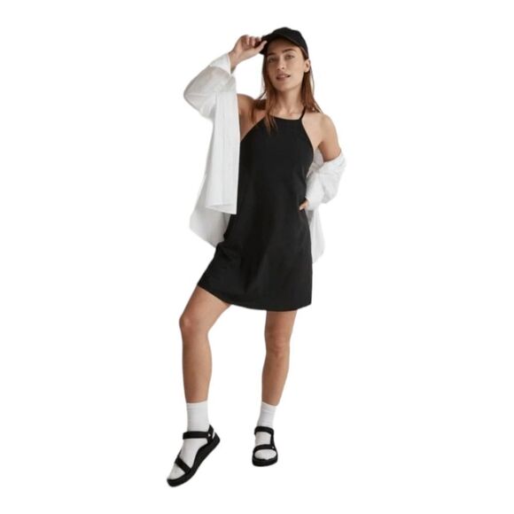 Madewell NWT Flex Activewear CrossBack Dress with Built in Shorts Sz S in Black - Picture 6 of 16